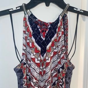 Patterned halter dress